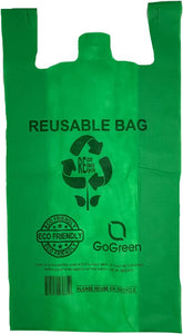 Green PP Non Woven Reusable Bags - Jumbo 16"x8"x30" - 100 Bags - 45 GSM - Green - 16830GRNPPNWRB45 - AssurePak