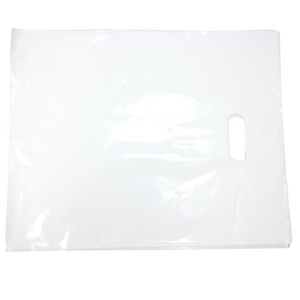 LDPE Die Cut Merchandies Bags - 12"x15" - 500 Bags - 1.5 mil - White - 1215DCWHITE - AssurePak