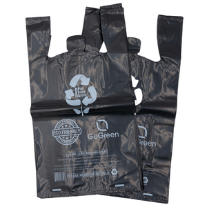 ASSUREPAK INC. - Black Reusable/Eco-Friendly LDPE T-Shirt - 1/6 BBL 11.5"X6.5"X21" - 200 Bags - 57 Micron (2.25 mil) - Black - BLKLD40REC225REUSE1221