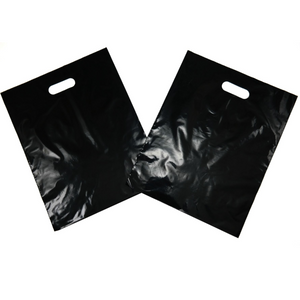 LDPE Die Cut Merchandies Bags - 12"x15" - 500 Bags - 1.5 mil - Black - 1215DCBLACK - AssurePak