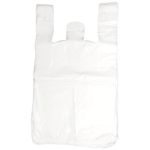 ASSUREPAK INC. - Easy Open - White Unprinted HDPE T-Shirt Bags - 1/5 BBL 13"X10"X23" - 500 Bags - 14 microns - White - P5SD100131023-EO