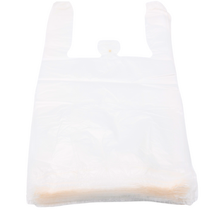 Clear Natural Color T-Shirt Bags - 1/10 BBL 8"X4"X15" - 1500 Bags - 14 microns - Clear - CLR8415BBL14M - AssurePak