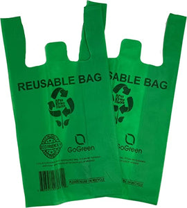 Green PP Non Woven Reusable Bags - 1/8 BBL 10"X5"X18" - 200 Bags - 40 GSM - Green - 10518GRNPPNWRB40 - AssurePak