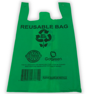 ASSUREPAK INC. - Green PP Non Woven Reusable Bags - 1/6 BBL 12"X7"X22" - 100 Bags - 45 GSM - Green - 12722GRNPPNWRB45