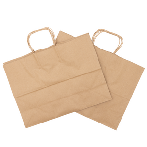 Paper Bags - Handle Bags - Kraft Color - 16"x6"x12" - 250 Bags - 74 LB Weight basis (110 GSM strong) Twisted Handle. Packed in cases. - Kraft/Natural - 16612NKPAPTHDL - AssurePak