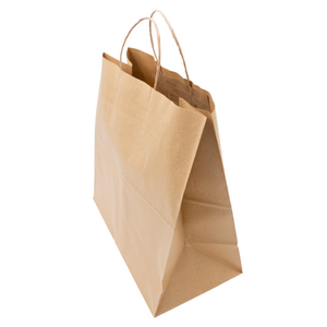 ASSUREPAK INC. - Paper Bags - Handle Bags - Kraft Color - 13"x7"x13" - 250 Bags - 74 LB Weight basis (110 GSM strong) Twisted Handle - Kraft/Natural - 13713NKPAPTHDL