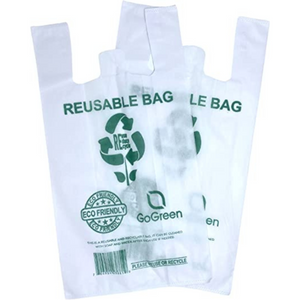 White PP Non Woven Reusable Bags - Jumbo (16"x8"x30") - 100 Bags - 40 GSM - White - WHT16830PPNWRB40 - AssurePak