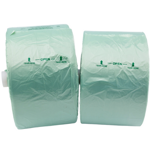 ASSUREPAK INC. - Narrow Profile Produce Roll Bags - 16"X28" - 1900 Bags - 8 microns - Green Tint - 1628NPPROD8M-EXTC