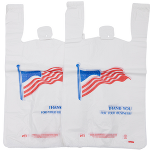 Easy Open - White Film HDPE T-Shirt Bags - 1/6 BBL 11.5"X6"X21" - 500 Bags - 18 microns - White - USA18M50016-EO - AssurePak