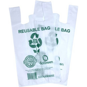 White PP Non Woven Reusable Bags - 1/6 BBL 12"X7"X22" - 100 Bags - 40 GSM - White - WHT12722PPNWRB40 - AssurePak