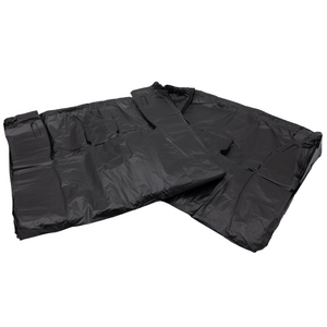 Black Unprinted HDPE T-Shirt Bags - 1/6 BBL 11.5"X6"X21" - 1000 Bags - 13 microns - Black - LOOP-BLACK - AssurePak