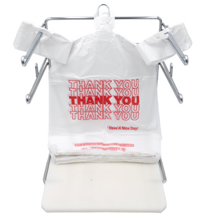 ASSUREPAK INC. - White 'Thank You' HDPE T-Shirt Bags - 1/6 BBL 11.5"X6"X21" - 1000 Bags - 15 microns - White - 10010-EO