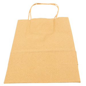 Paper Bags - Handle Bags - Kraft Color - 5.5"x3.25"x 8.375" - 250 Bags - 60 LB Weight basis (90 GSM strong). Twisted Handle. Packed in cases. - Kraft/Natural - 538NKPAPTHDL - AssurePak