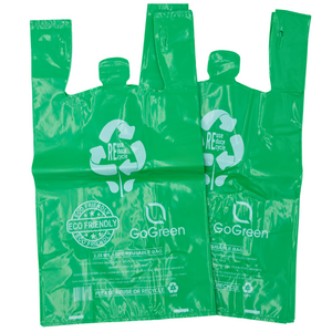 ASSUREPAK INC. - Green Reusable/Eco-Friendly LDPE T-Shirt - 1/6 BBL 12"X7"X22" - 150 Bags - 57 Micron (2.25 mil) - Green - GRNLD40REC225REU12722