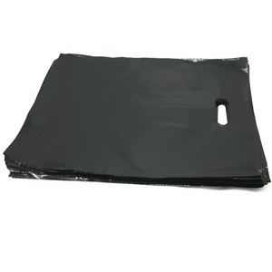 LDPE Die Cut Merchandies Bags - 12"x15" - 500 Bags - 1.5 mil - Black - 1215DCBLACK - AssurePak