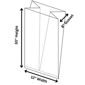 Clear (Natural Color) LDPE Poly (No Venting Holes) - 12"x8'x30" - 250 Bags - 1.45 mil - Clear - LDPOLY12830WF - AssurePak