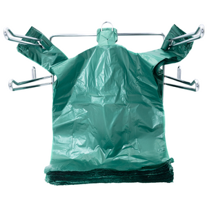 Colored Unprinted HDPE T-Shirt Bags - 1/6 BBL 11.5"X6"X21" - 1000 Bags - 13 microns - Green - LOOP-GREEN - AssurePak