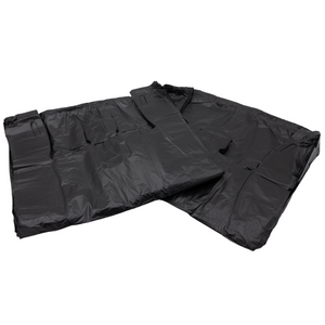Easy Open - Black Unprinted HDPE T-Shirt Bags - 1/6 BBL 11.5"X6"X21" - 1000 Bags - 13 microns - Black - LOOP-BLACK-EO - AssurePak