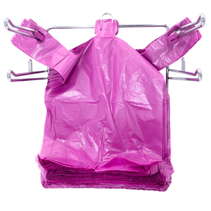 Easy Open - Colored Unprinted HDPE T-Shirt Bags - 1/6 BBL 11.5"X6"X21" - 1000 Bags - 13 microns - Burgandy - LOOP-BURG-EO - AssurePak