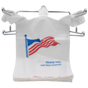 Easy Open - White Film HDPE T-Shirt Bags - 1/6 BBL 11.5"X6"X21" - 500 Bags - 18 microns - White - USA18M50016-EO - AssurePak