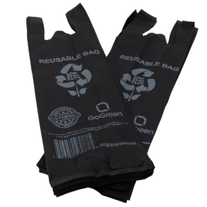 ASSUREPAK INC. - Black PP Non Woven Reusable Bags - One Bottle Bag 6"X4"X20" - 200 Bags - 40 GSM - Black - 6420BLKPPNWRB40
