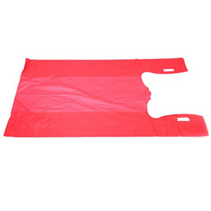 ASSUREPAK INC. - Easy Open - Colored Unprinted HDPE T-Shirt Bags - 1/6 BBL 11.5"X6"X21" - 1000 Bags - 13 microns - Red - LOOP-RED-EO