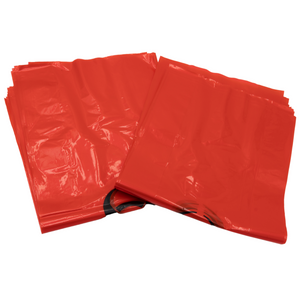 Hazardous Waste Bags - 10"x4"x24" - 200 Bags - 1.4 mil - Red - HAZWASTELD10424 - AssurePak