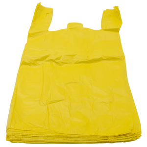 ASSUREPAK INC. - Easy Open - Colored Unprinted HDPE T-Shirt Bags - 1/6 BBL 11.5"X6"X21" - 1000 Bags - 13 microns - Yellow - LOOP-YELLOW-EO