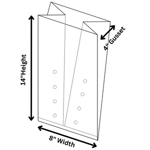 Clear (Natural Color) LDPE Poly Vented Bags (With Venting Holes) - 8"x4"x14" - 1000 Bags - 0.80 mil - Clear - LDVENT8414FTNWF - AssurePak