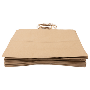 ASSUREPAK INC. - Paper Bags - Handle Bags - Kraft Color - 16"x6"x12" - 250 Bags - 74 LB Weight basis (110 GSM strong) Twisted Handle. Packed in cases. - Kraft/Natural - 16612NKPAPTHDL