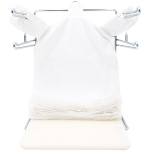 White Unprinted HDPE T-Shirt Bags - 1/6 BBL 11.5"X6"X21" - 1000 Bags - 13 microns - White - LOOP-WHITE-EO - AssurePak