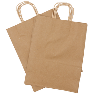 ASSUREPAK INC. - Paper Bags - Handle Bags - Kraft Color - 10"x6.75"x12" - 250 Bags - 60 LB Weight basis (90 GSM strong). Twisted Handle. Packed in cases. - Kraft/Natural - 10712NKPAPTHDL