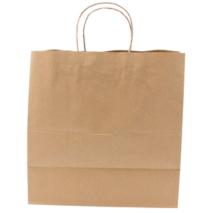 Paper Bags - Handle Bags - Kraft Color - 13"x7"x13" - 250 Bags - 74 LB Weight basis (110 GSM strong) Twisted Handle - Kraft/Natural - 13713NKPAPTHDL - AssurePak