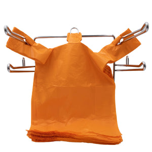 ASSUREPAK INC. - Easy Open - Colored Unprinted HDPE T-Shirt Bags - 1/6 BBL 11.5"X6"X21" - 1000 Bags - 13 microns - Orange - LOOP-ORANGE-EO
