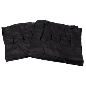 Easy Open - Black Unprinted HDPE T-Shirt Bags - 1/8 BBL 10"X5"X18" - 1000 Bags - 13 microns - Black - 20018-EO - AssurePak