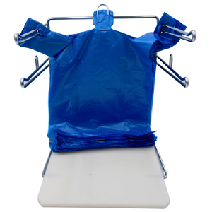 Colored Unprinted HDPE T-Shirt Bags - 1/6 BBL 11.5"X6"X21" - 1000 Bags - 13 microns - Blue - LOOP-BLUE - AssurePak
