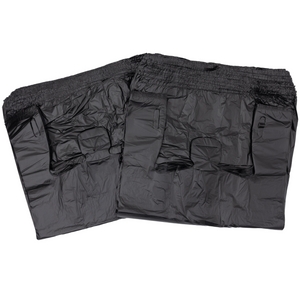 Easy Open - Black Printed HDPE T-Shirt Bags - 1/6 BBL 11.5"X6"X21" - 800 Bags - 13 microns - Black - 208015STY-EO - AssurePak