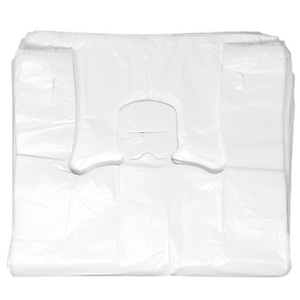 ASSUREPAK INC. - Easy Open - White Unprinted HDPE T-Shirt Bags - 1/5 BBL 13"X10"X23" - 500 Bags - 14 microns - White - P5SD100131023-EO
