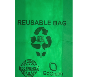 Green PP Non Woven Reusable Bags - 1/6 BBL 12"X7"X22" - 100 Bags - 40 GSM - Green - 12722GRNPPNWRB40 - AssurePak