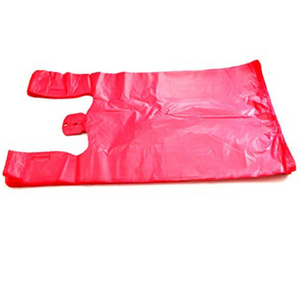 ASSUREPAK INC. - Easy Open - Colored Unprinted HDPE T-Shirt Bags - 1/6 BBL 11.5"X6"X21" - 1000 Bags - 13 microns - Red - LOOP-RED-EO
