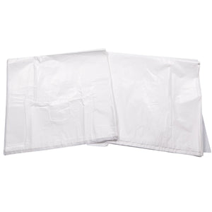 White Unprinted HDPE T-Shirt Bags - 16"X8"X30" - 500 Bags - 16 microns - White - 1006515M - AssurePak