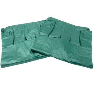 Colored Unprinted HDPE T-Shirt Bags - 1/6 BBL 11.5"X6"X21" - 1000 Bags - 13 microns - Green - LOOP-GREEN - AssurePak