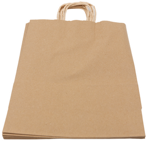 Paper Bags - Handle Bags - Kraft Color - 14"x10"x15.75" - 200 Bags - 74 LB Weight basis (110 GSM strong) Twisted Handle. Packed in cases. - Kraft/Natural - 141016NKPAPTHDL - AssurePak