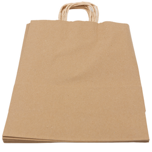 ASSUREPAK Kraft Paper Handle Bags - 18x7x18.5 Inches, 200 Count, 74 LB Weight (110 GSM), Twisted Handle Shopping Bags