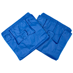 Colored Unprinted HDPE T-Shirt Bags - 1/6 BBL 11.5"X6"X21" - 1000 Bags - 13 microns - Blue - LOOP-BLUE - AssurePak