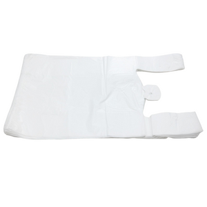 Easy Open - White Unprinted HDPE T-Shirt Bags - 1/6 BBL 11.5"X6"X21" - 1000 Bags - 15 microns - White - UN10010UP-EO - AssurePak