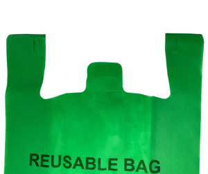 Green PP Non Woven Reusable Bags - Jumbo 16"x8"x30" - 100 Bags - 40 GSM - Green - 16830GRNPPNWRB40 - AssurePak