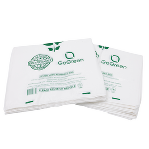 ASSUREPAK INC. - White Reusable/Eco-Friendly LDPE T-Shirt - 1/6 BBL 12"X7"X22" - 150 Bags - 57 Micron (2.25 mil) - White - WHLD40REC225REU12722