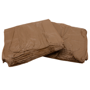 Colored Unprinted HDPE T-Shirt Bags - 1/6 BBL 11.5"X6"X21" - 1000 Bags - 13 microns - Brown - LOOP-BROWN - AssurePak