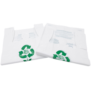 ASSUREPAK INC. - White Reusable/Eco-Friendly LDPE T-Shirt - 1/5 BBL 13"X9"X23" - 150 Bags - 57 Micron (2.25 mil) - White - WHLD225MREUSE1323